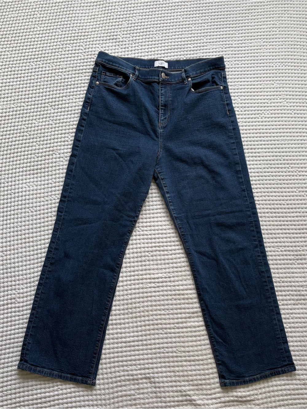 Loft Outlet Straight Leg Dark Wash Cropped Jean Size 14
